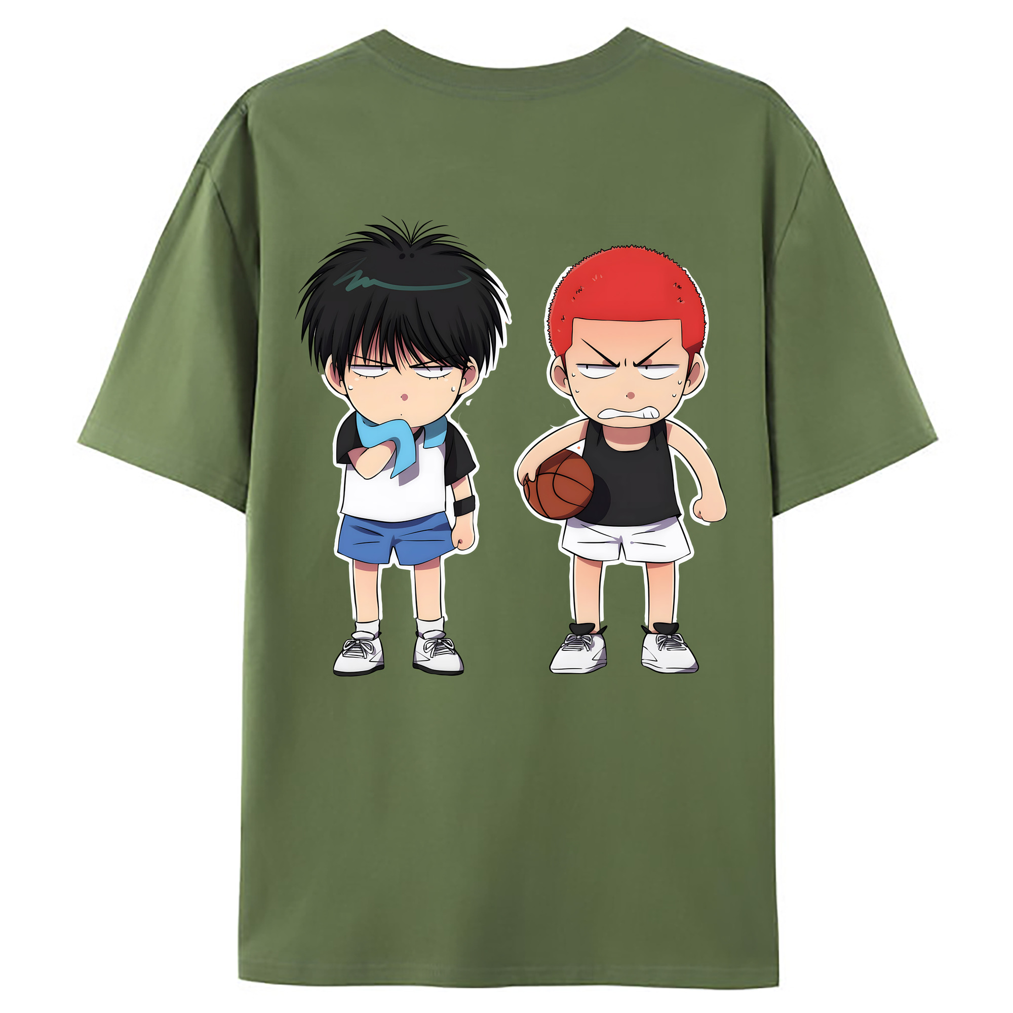（画像用） SLAM DUNK／スラムダンク 綿100％ メンズ半袖Tシャツ（バックプリント） 通気性